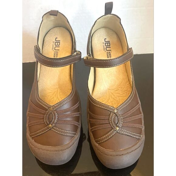 JBU Province Women's Slip-On Shoes Brown Flats with Supportive Sole and Strap 10 - Picture 1 of 13